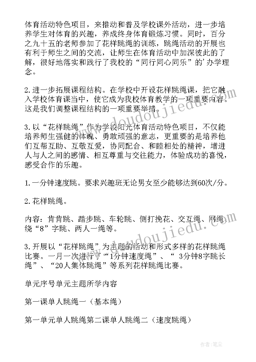 最新小学体育单人跳绳教案设计(精选5篇)