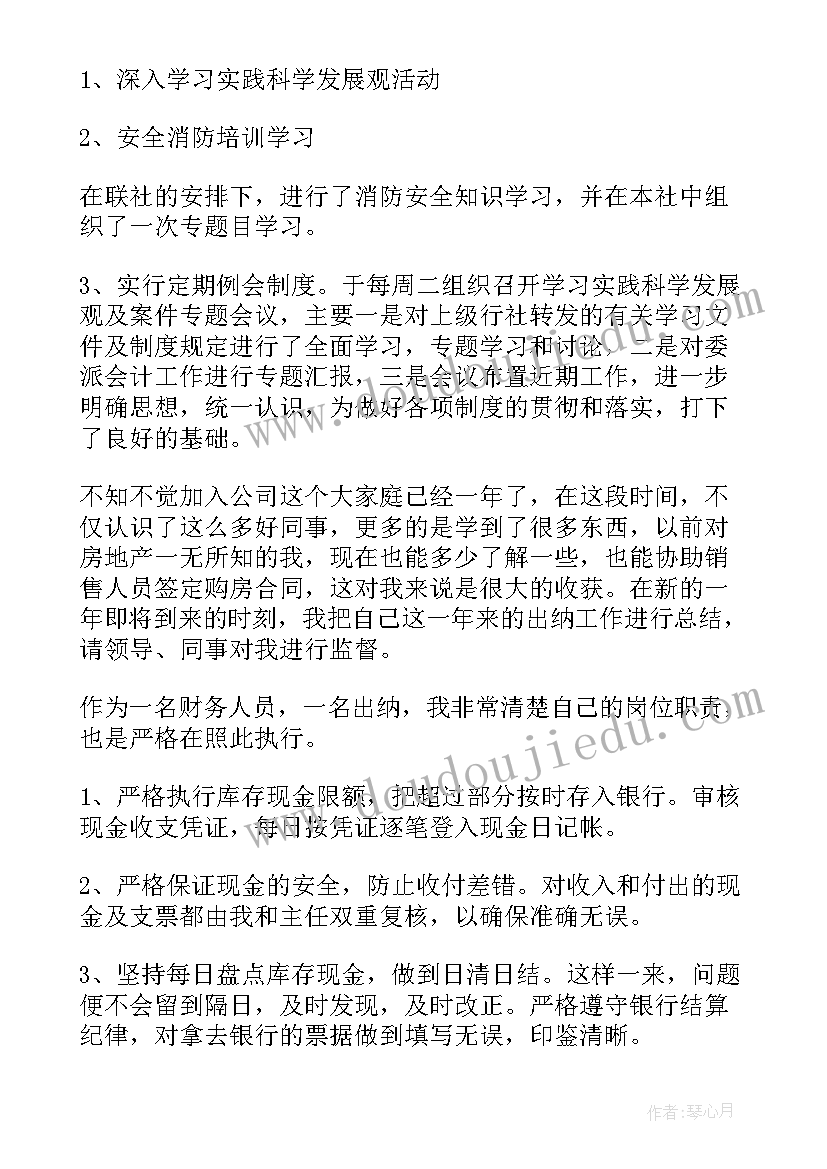 最新出纳人员个人年度工作总结(精选5篇)