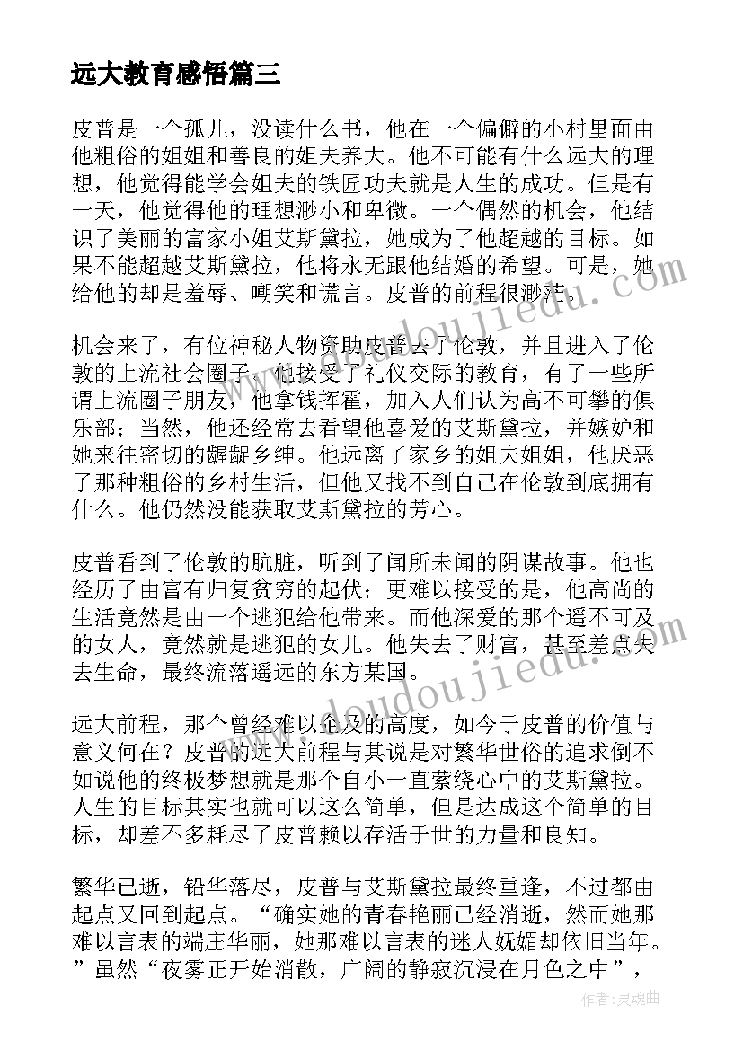 2023年远大教育感悟(大全7篇)