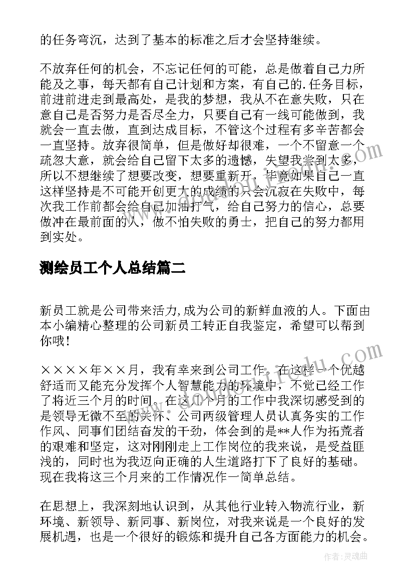 2023年测绘员工个人总结(优秀5篇)