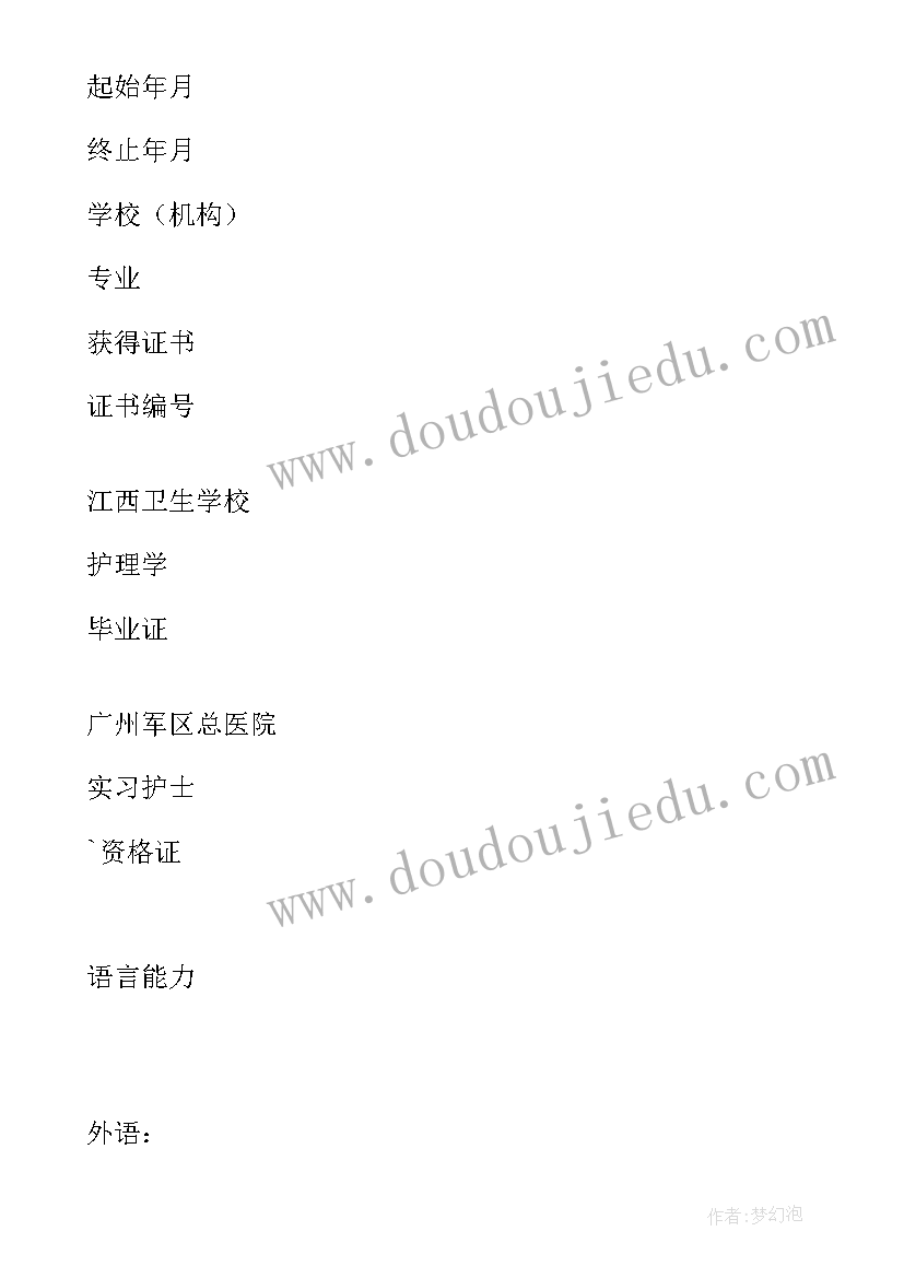 最新护理求职个人简历 高级护理求职个人简历(汇总8篇)