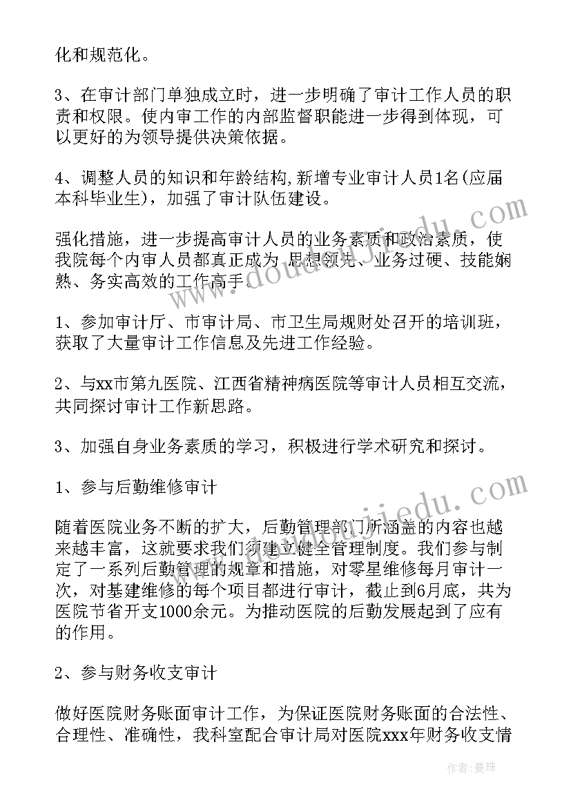 2023年医院年度内部审计计划表 医院内部审计的工作计划(汇总5篇)