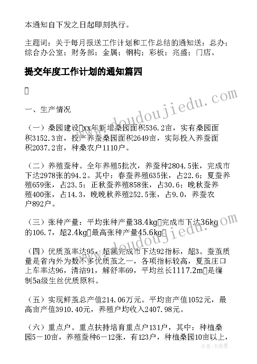 最新提交年度工作计划的通知(实用5篇)