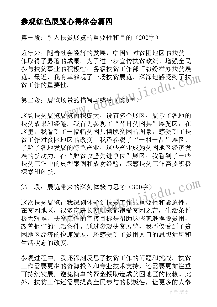 2023年参观红色展览心得体会 参观扶贫展览心得体会(汇总5篇)