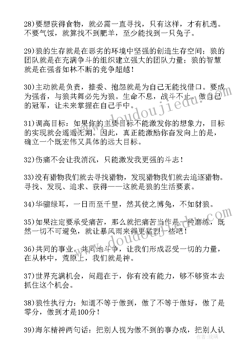 2023年狼性法则读后感(大全5篇)