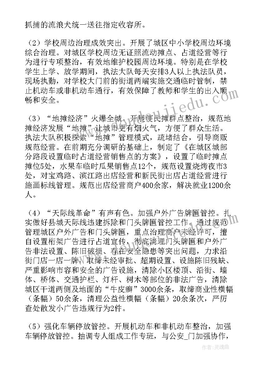 联合执法行动工作总结 执法大队个人工作总结(实用5篇)