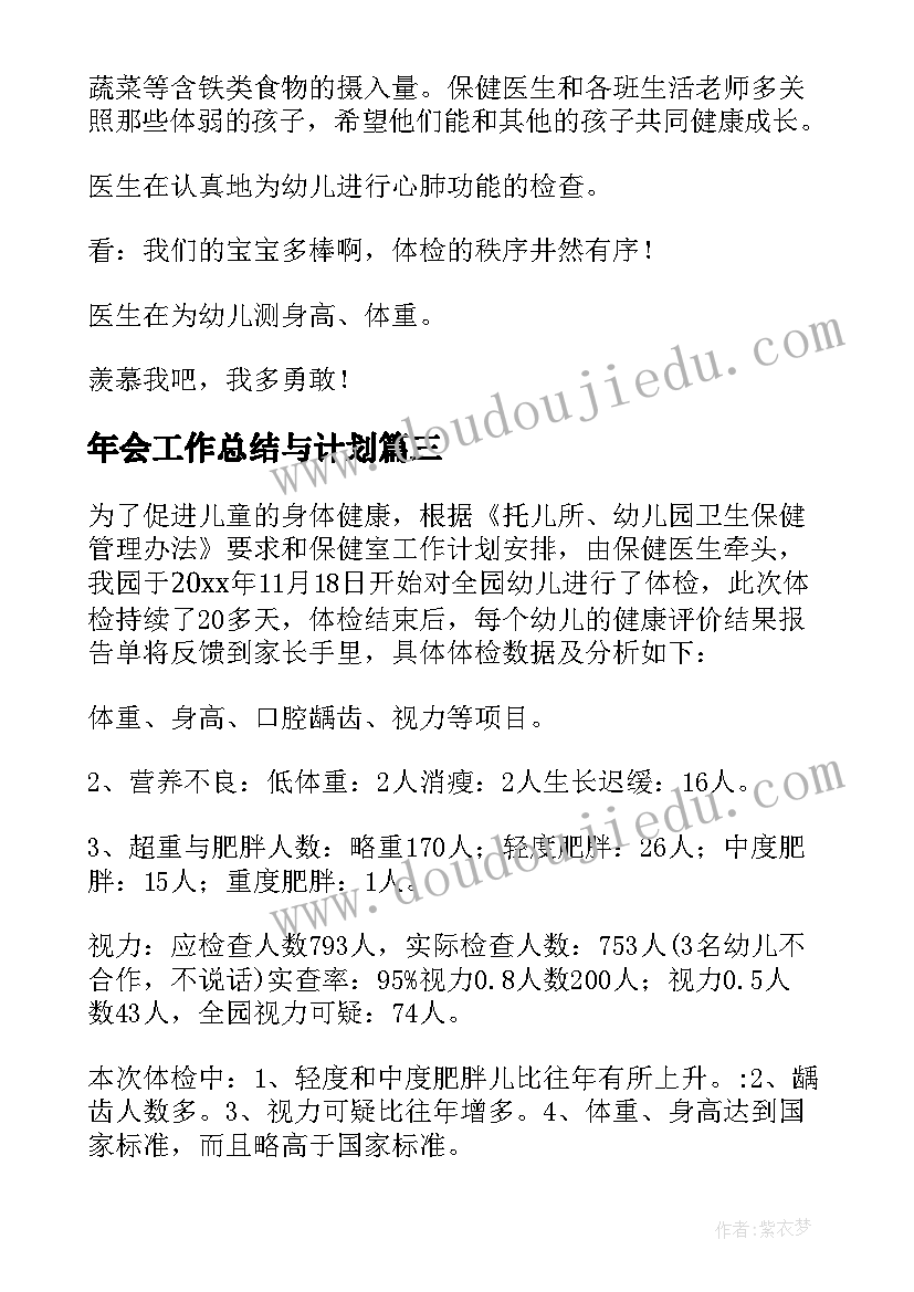 年会工作总结与计划(大全8篇)