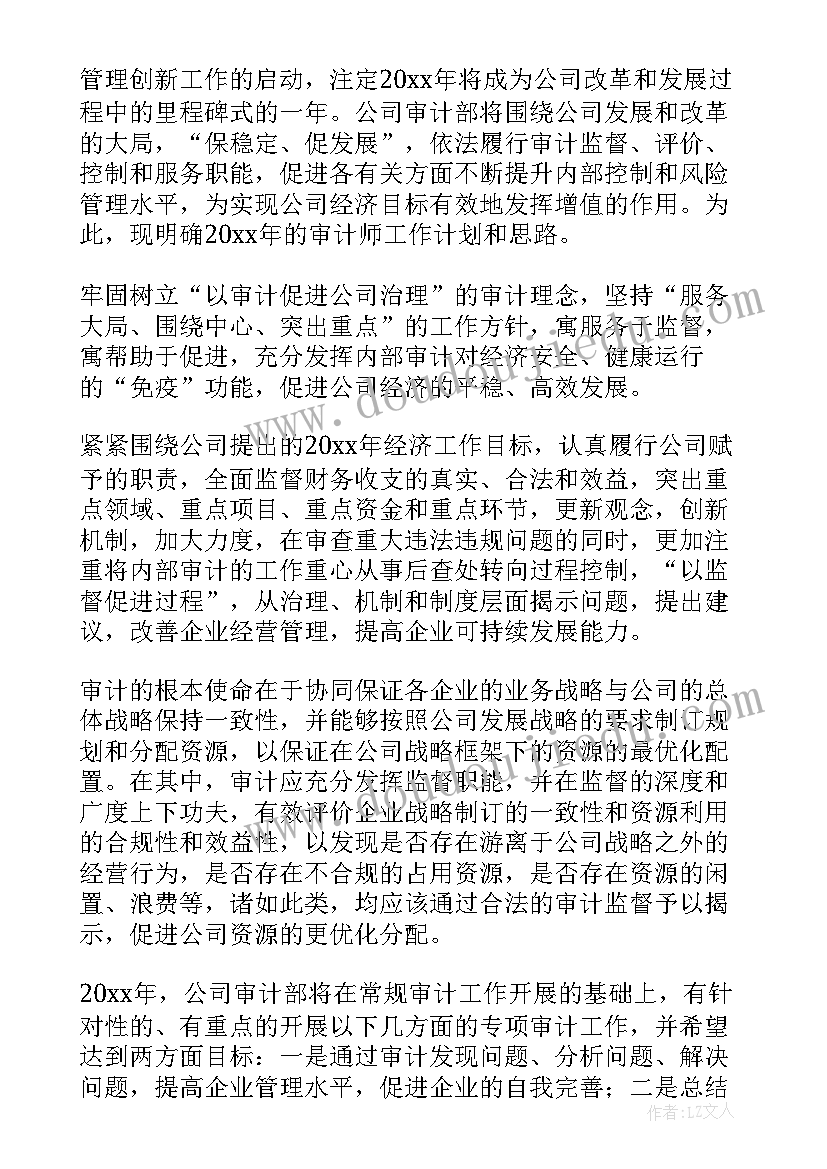 2023年子公司审计计划 公司审计工作计划(优质5篇)