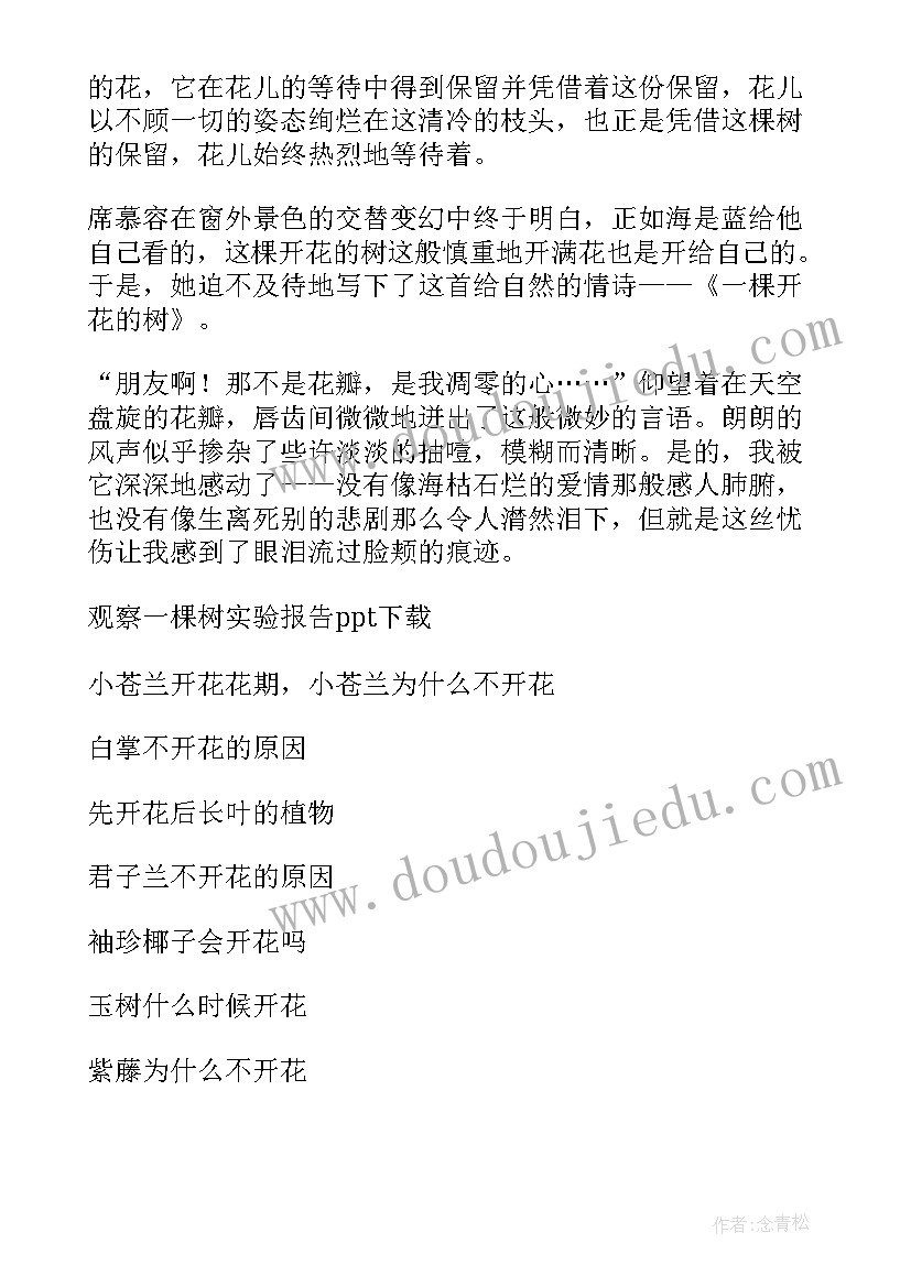 最新开花的季节含义的理解 席慕蓉一棵开花的树读后感(模板5篇)