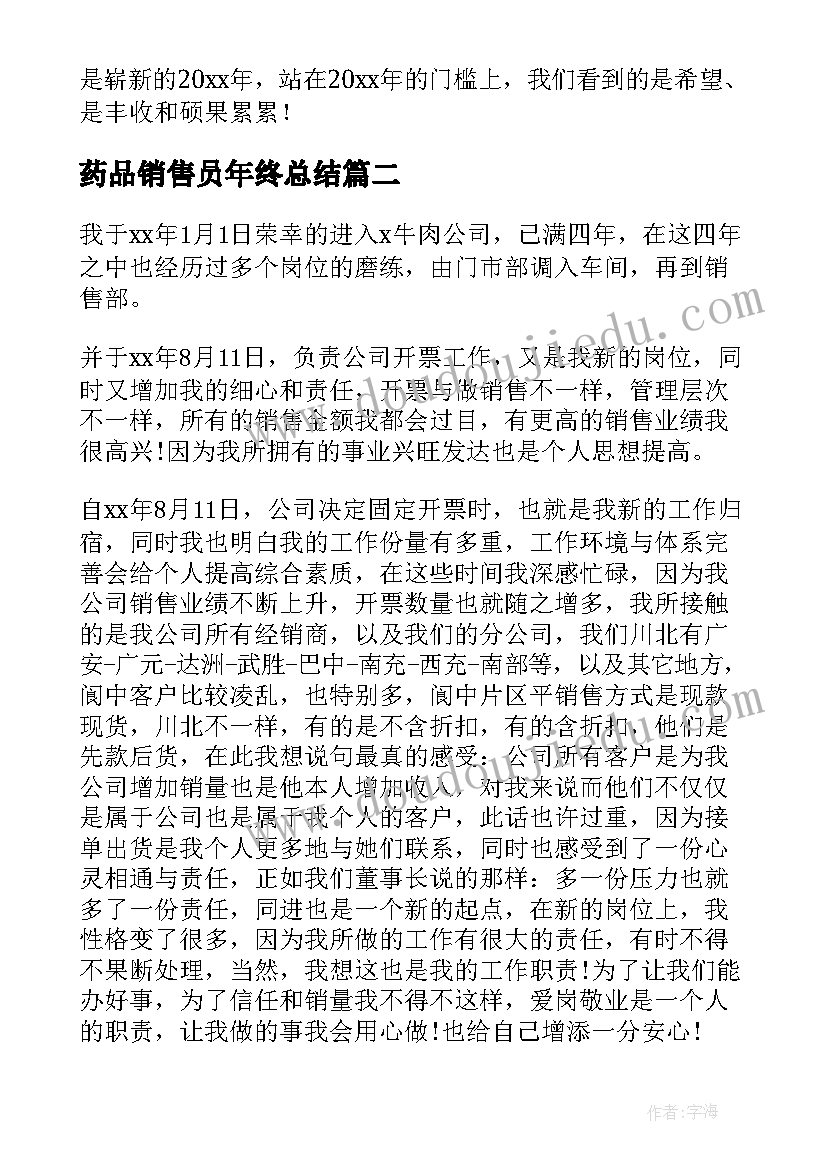 药品销售员年终总结 销售工作总结(通用5篇)