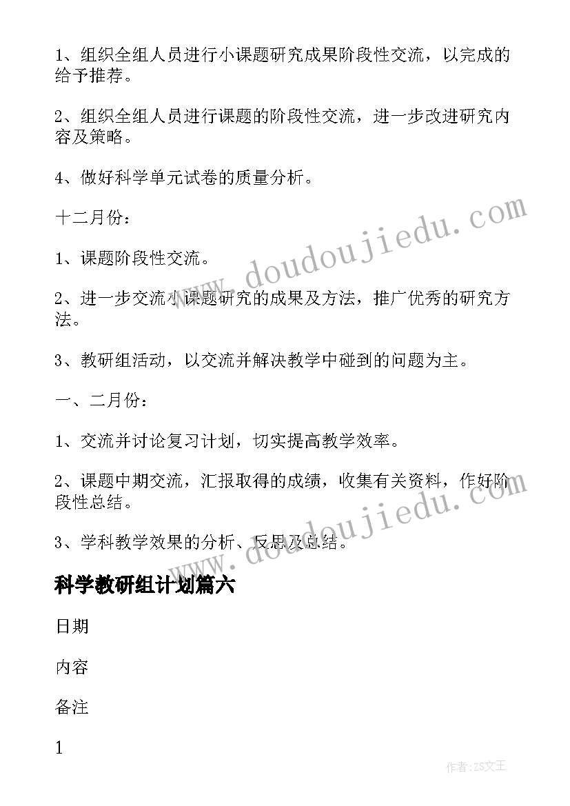 科学教研组计划 科学教研组工作计划计划(汇总7篇)