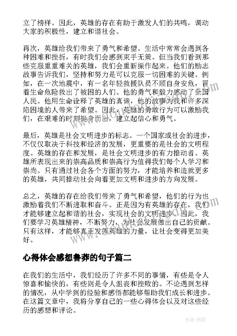 2023年心得体会感想鲁莽的句子(汇总8篇)