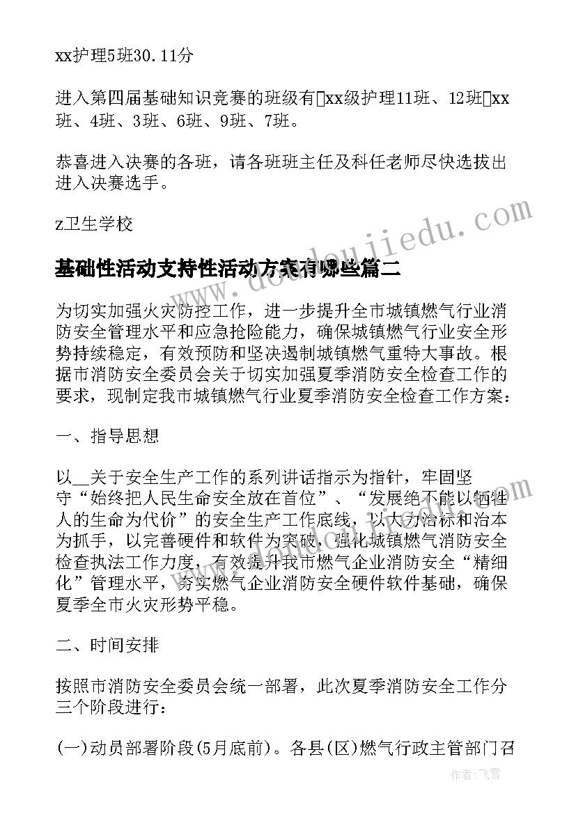 2023年基础性活动支持性活动方案有哪些 卫生学校医学基础知识竞赛活动方案(优质5篇)