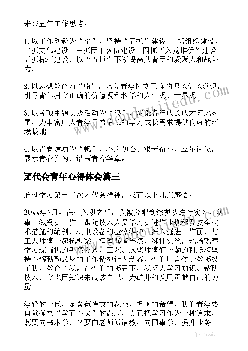 团代会青年心得体会(实用5篇)