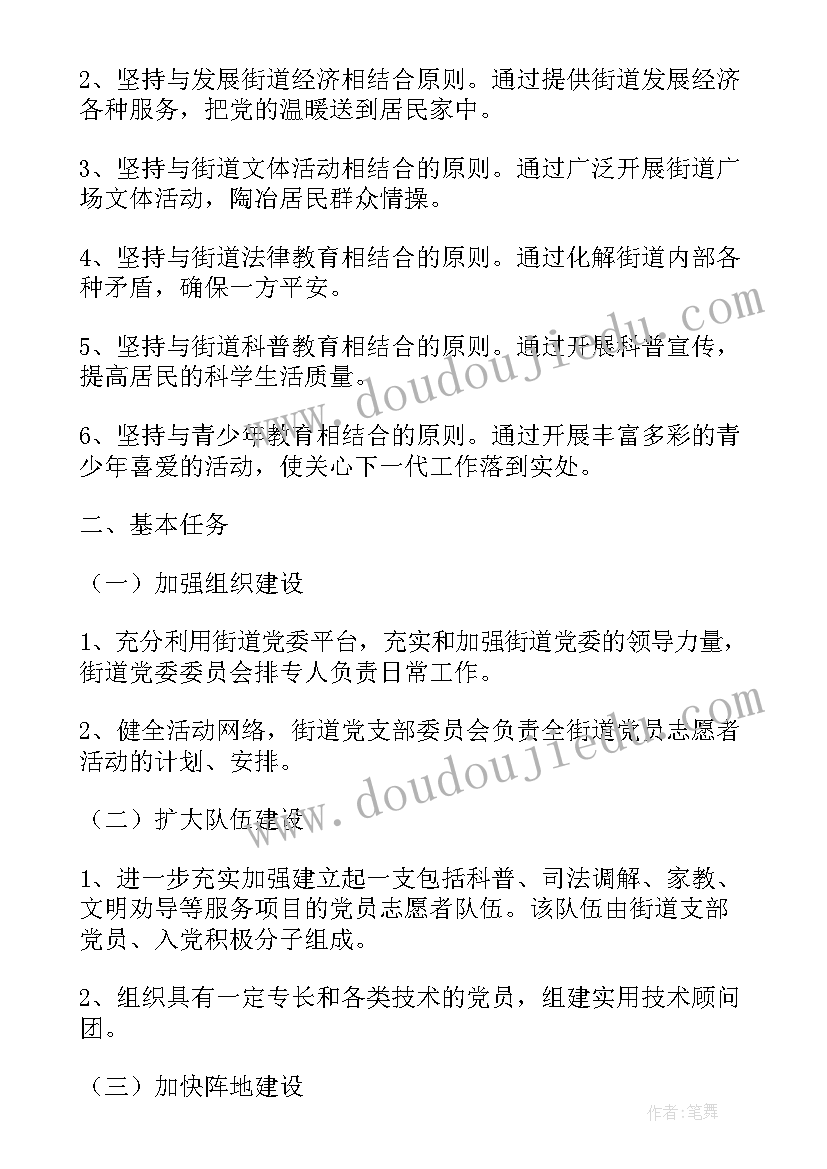 2023年党支部志愿者服务计划书(大全6篇)