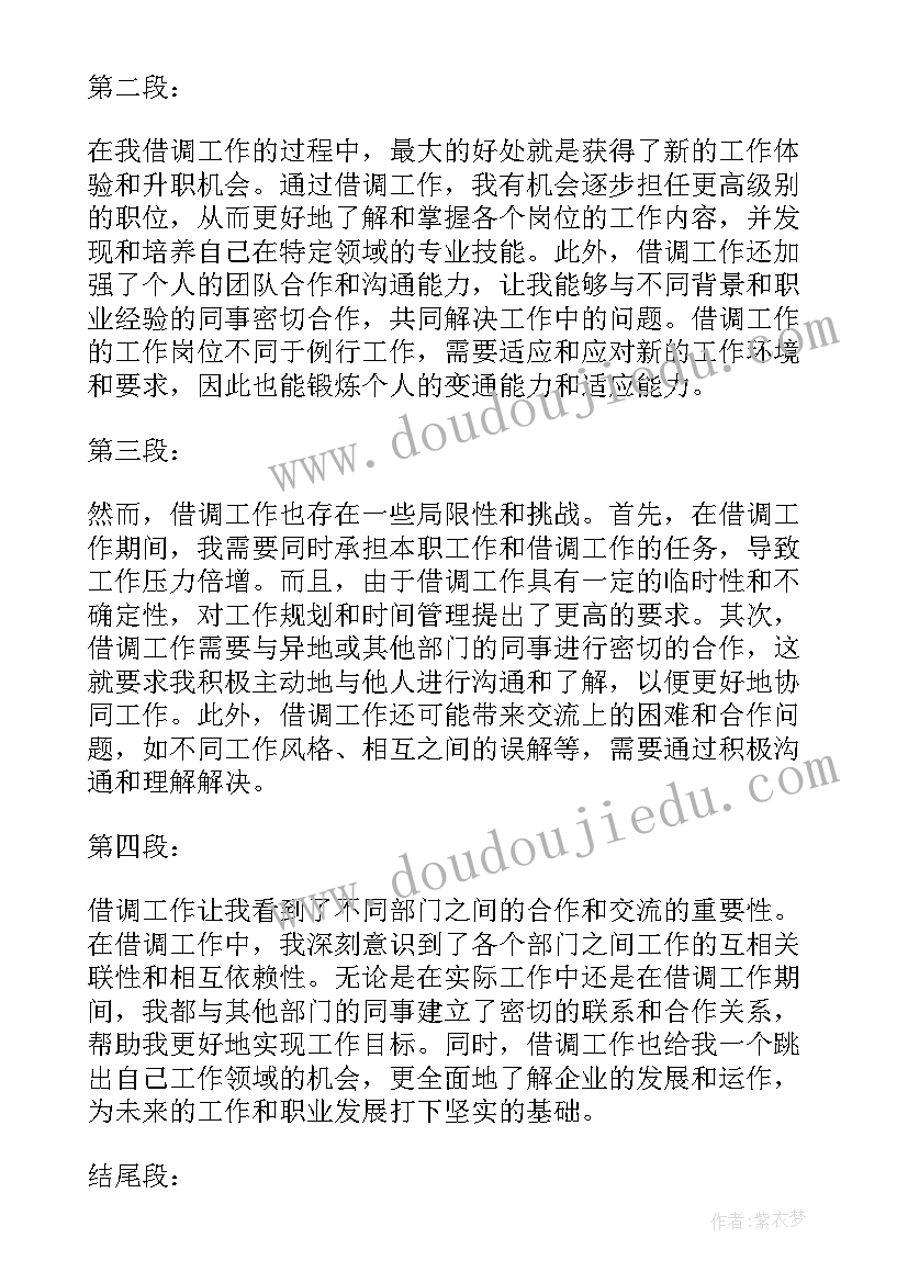 2023年借调中央工作总结 借调工作总结及心得体会(优质6篇)