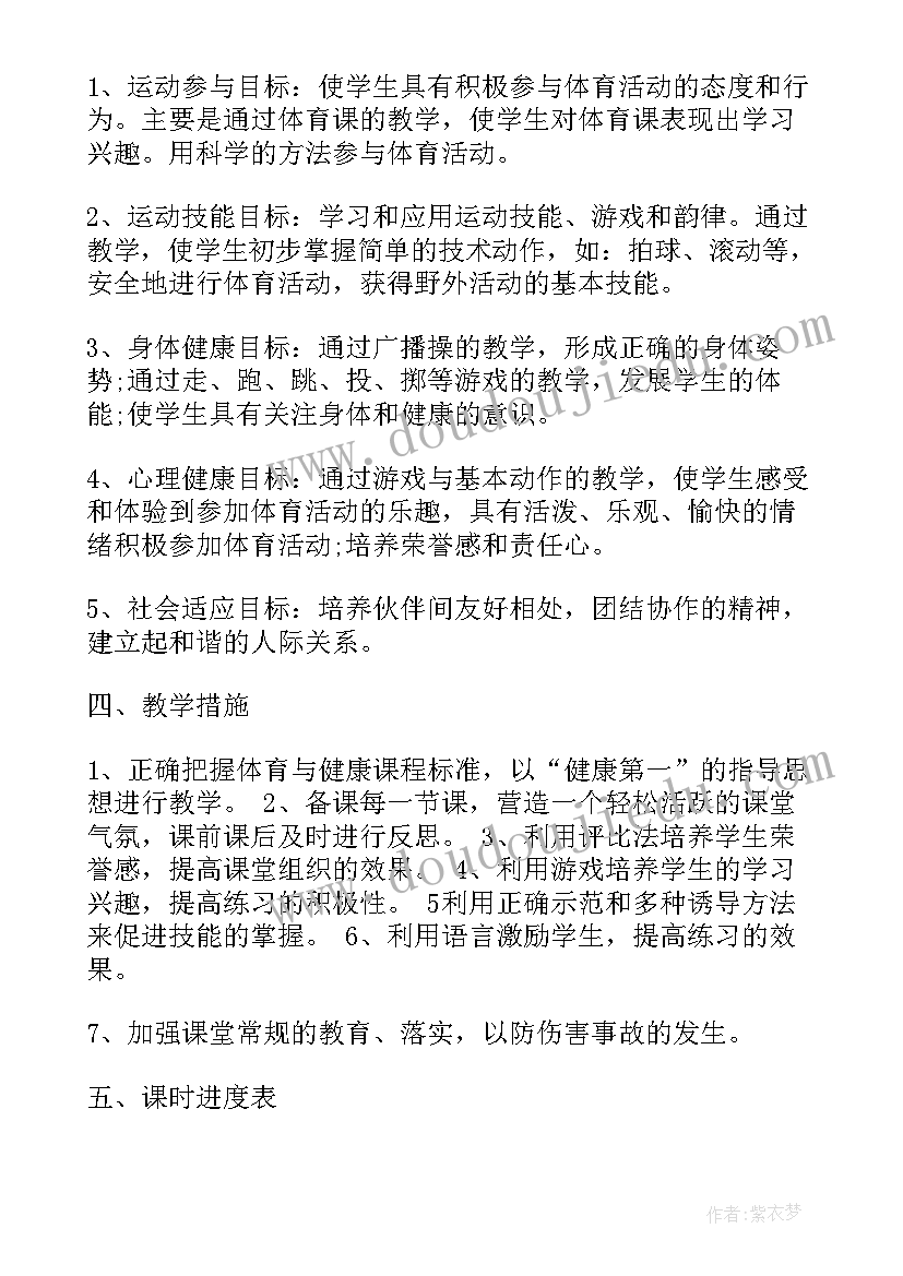 2023年初一年级体育课教学计划(大全5篇)