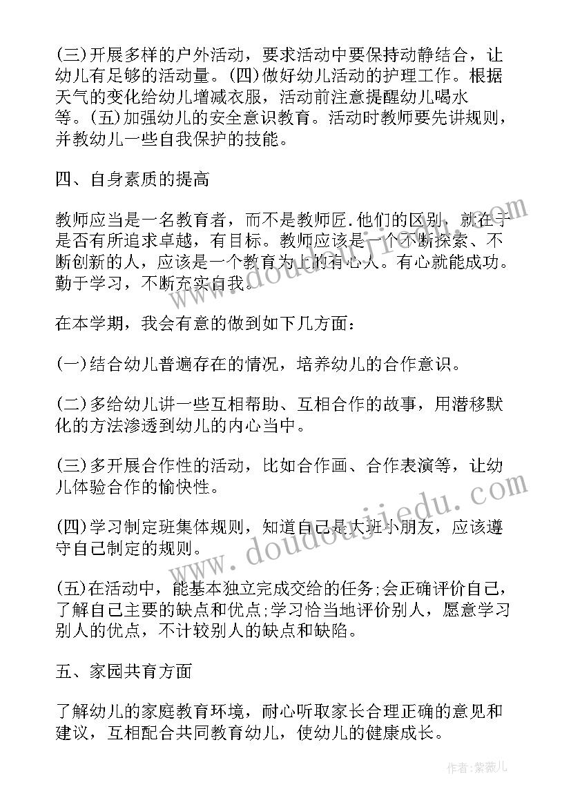 幼儿园大班教师下学期教学计划(实用5篇)