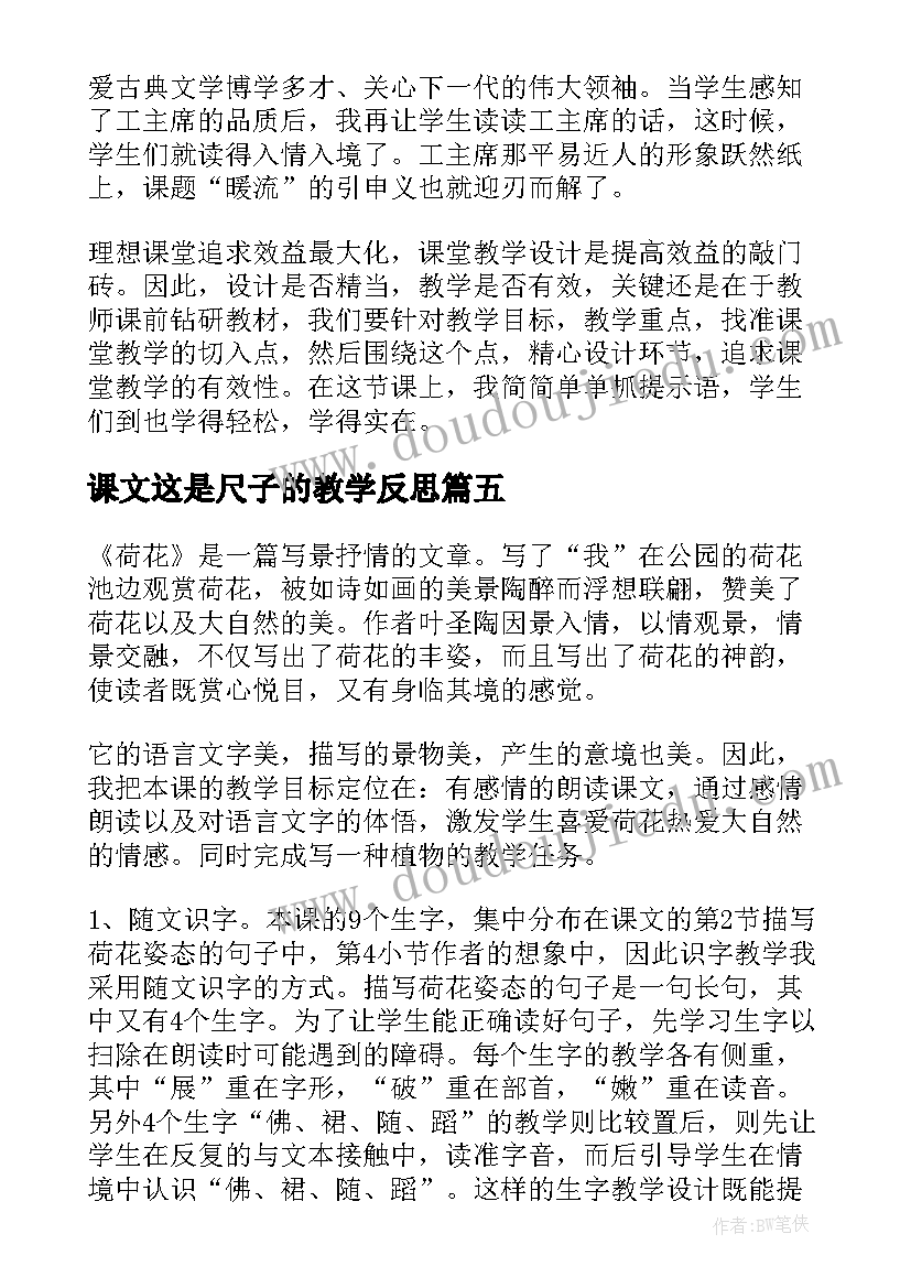 2023年课文这是尺子的教学反思(模板6篇)