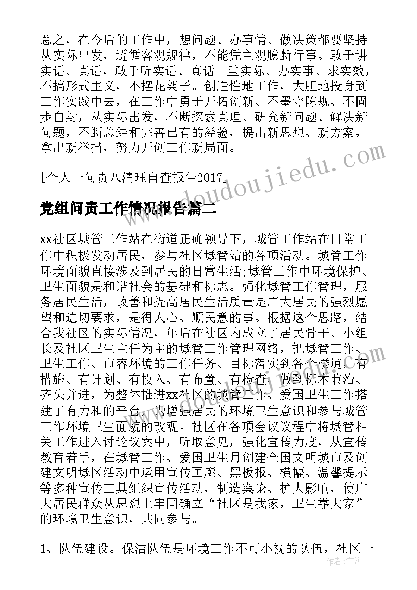 2023年党组问责工作情况报告(实用6篇)