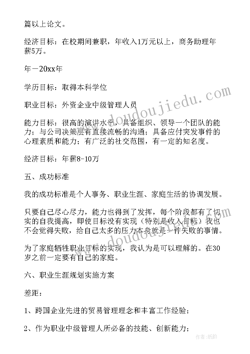 最新大学生生涯规划个人简历会计 大学生个人职业生涯规划书(实用7篇)