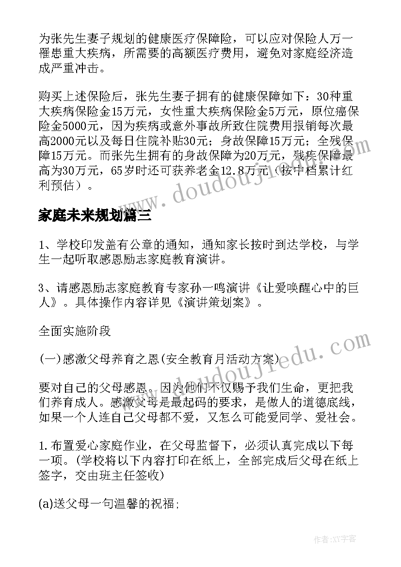 家庭未来规划 家庭理财规划方案(优秀5篇)