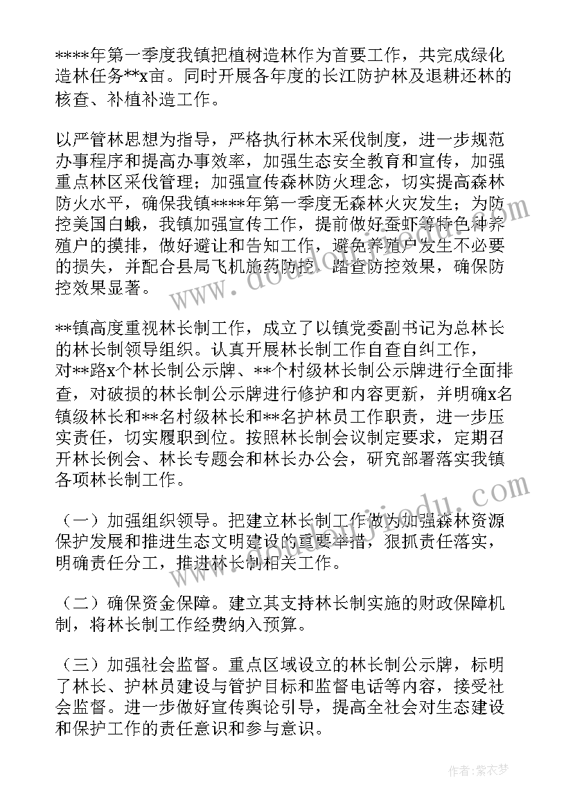 林长制工作存在问题 林长制自查自评报告(实用5篇)