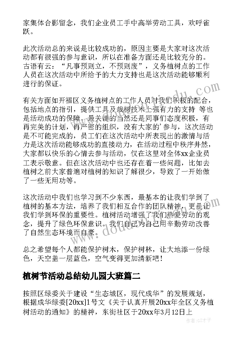 2023年植树节活动总结幼儿园大班 植树节活动总结(汇总5篇)