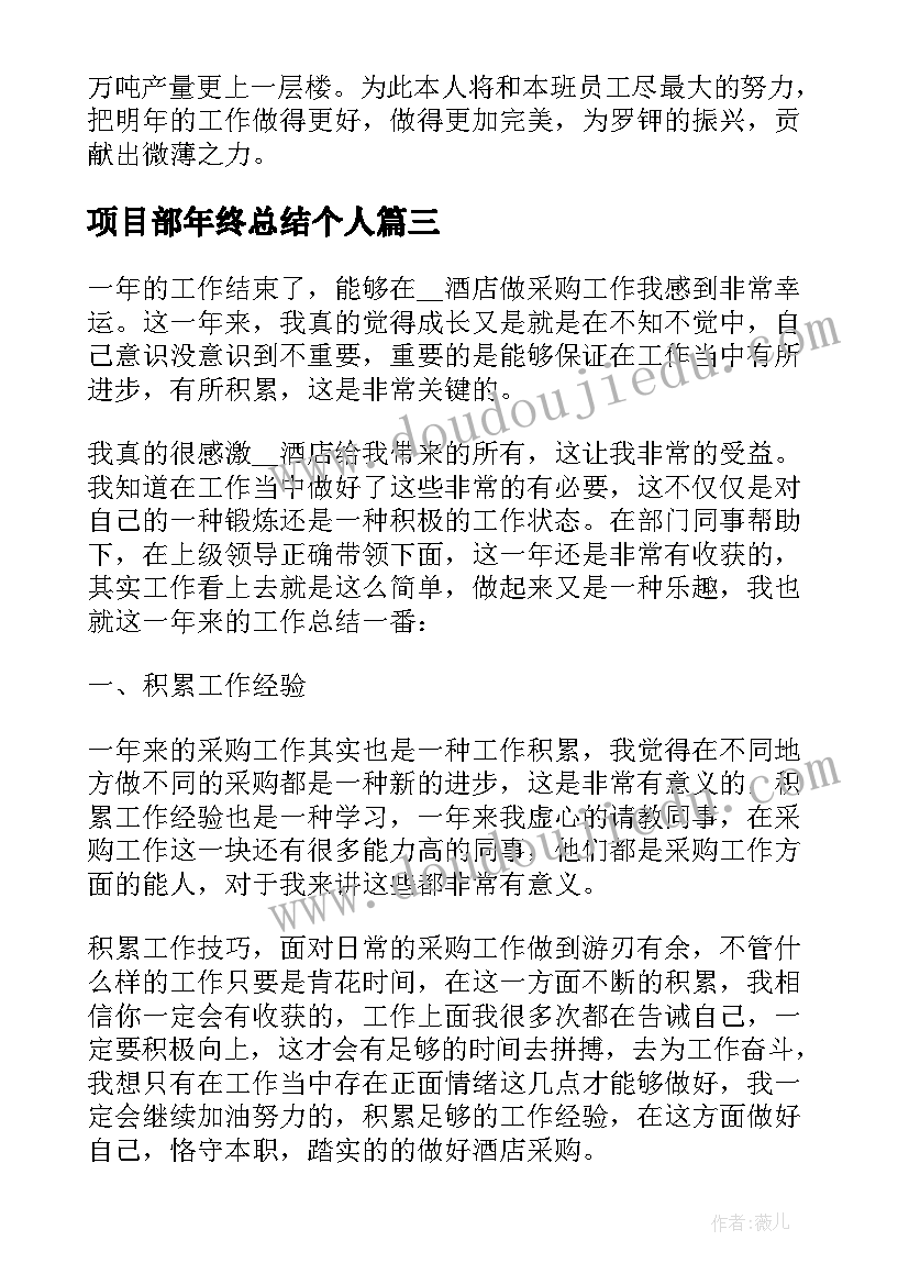 最新项目部年终总结个人 年终工作总结报告(精选5篇)