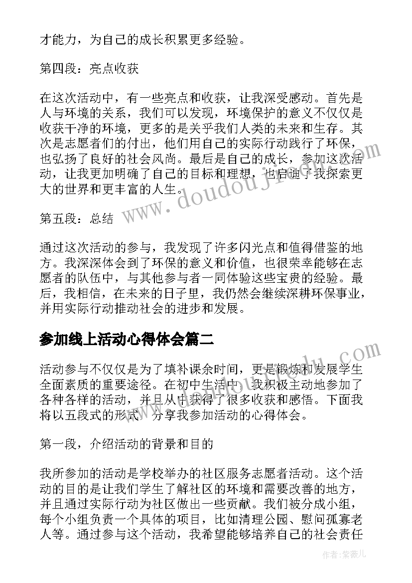 最新参加线上活动心得体会 参加活动心得体会与总结(模板20篇)