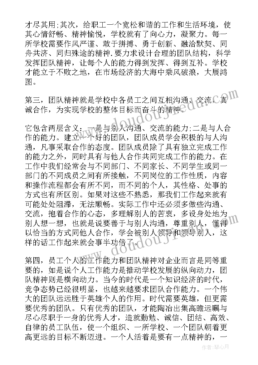 最新医生团队精神心得体会总结(精选18篇)