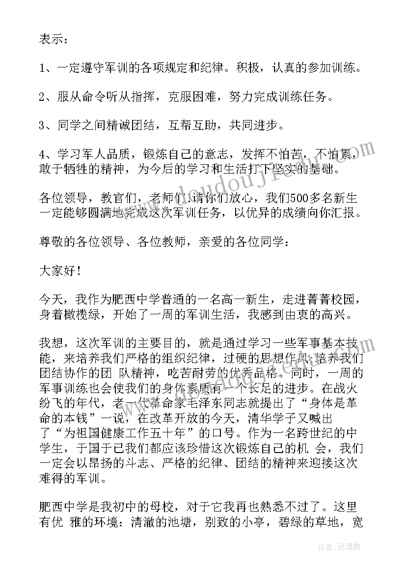 2023年新生军训总结大会 高一新生代表军训总结发言稿(实用7篇)