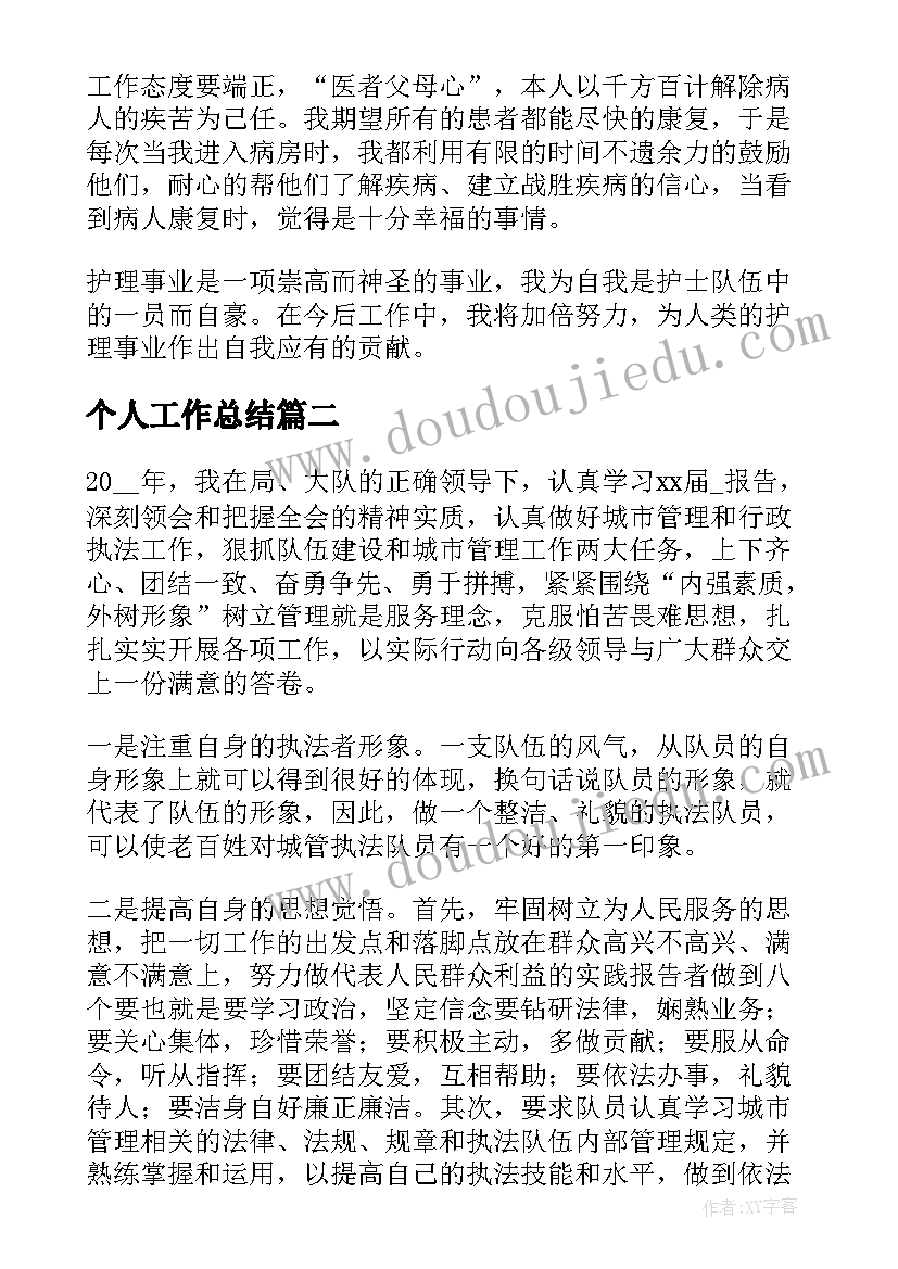 个人工作总结(优质17篇)