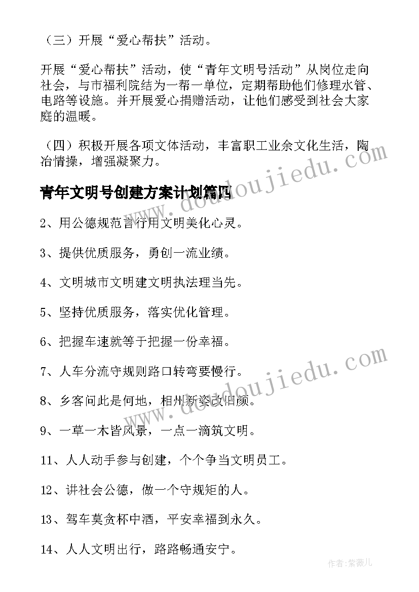 最新青年文明号创建方案计划(精选8篇)