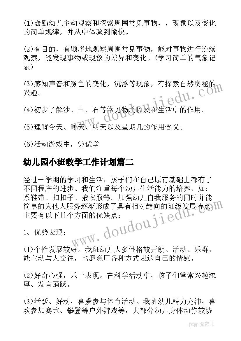 幼儿园小班教学工作计划 幼儿教学工作计划(实用9篇)