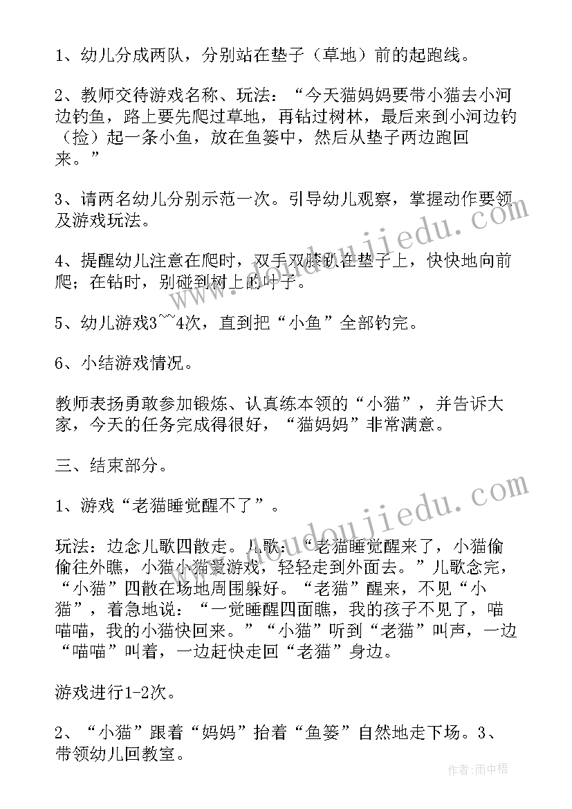 最新小猫钓鱼教案中班(模板20篇)