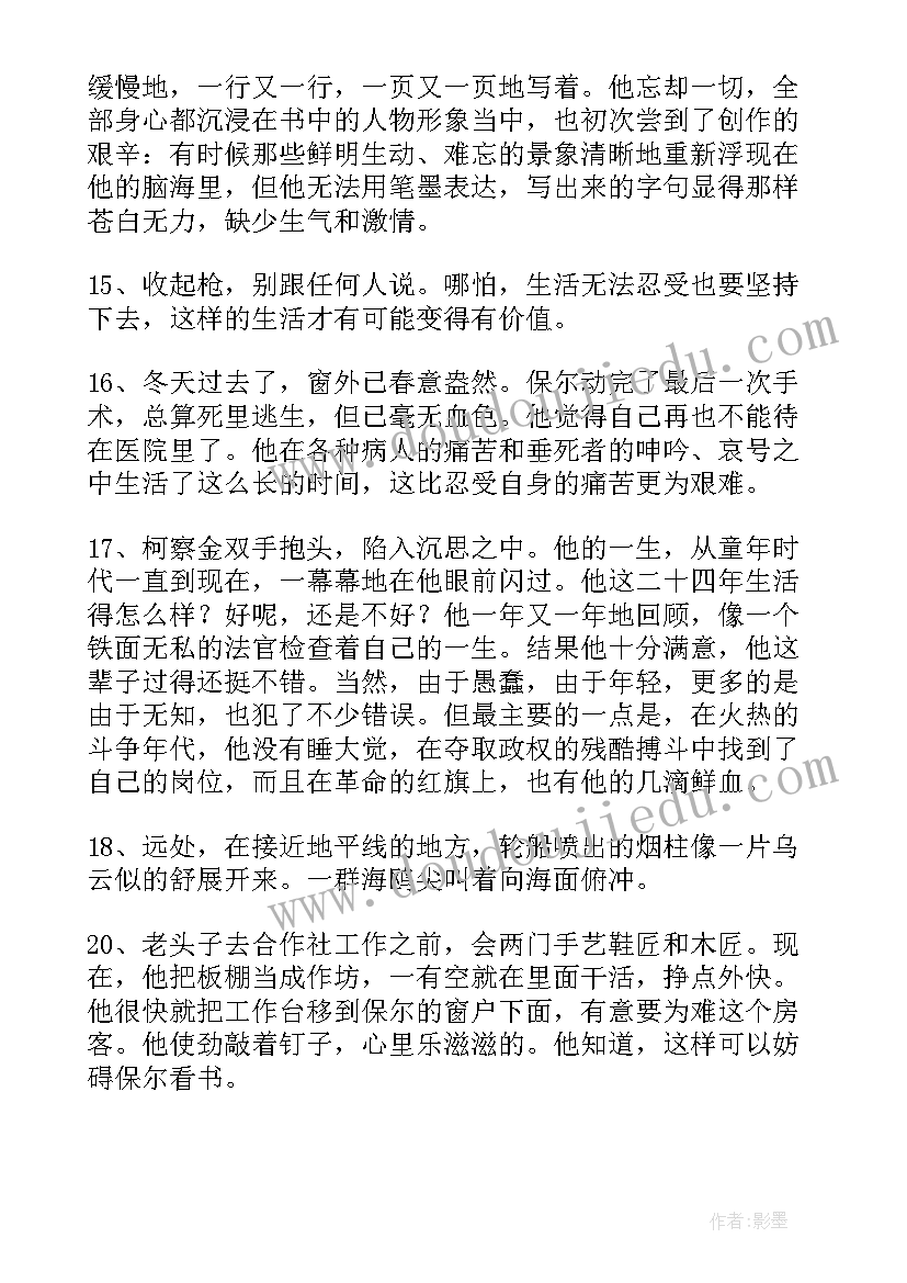 2023年钢铁是怎样炼成的好词好句段 钢铁是怎样炼成的好词好句摘抄(模板14篇)