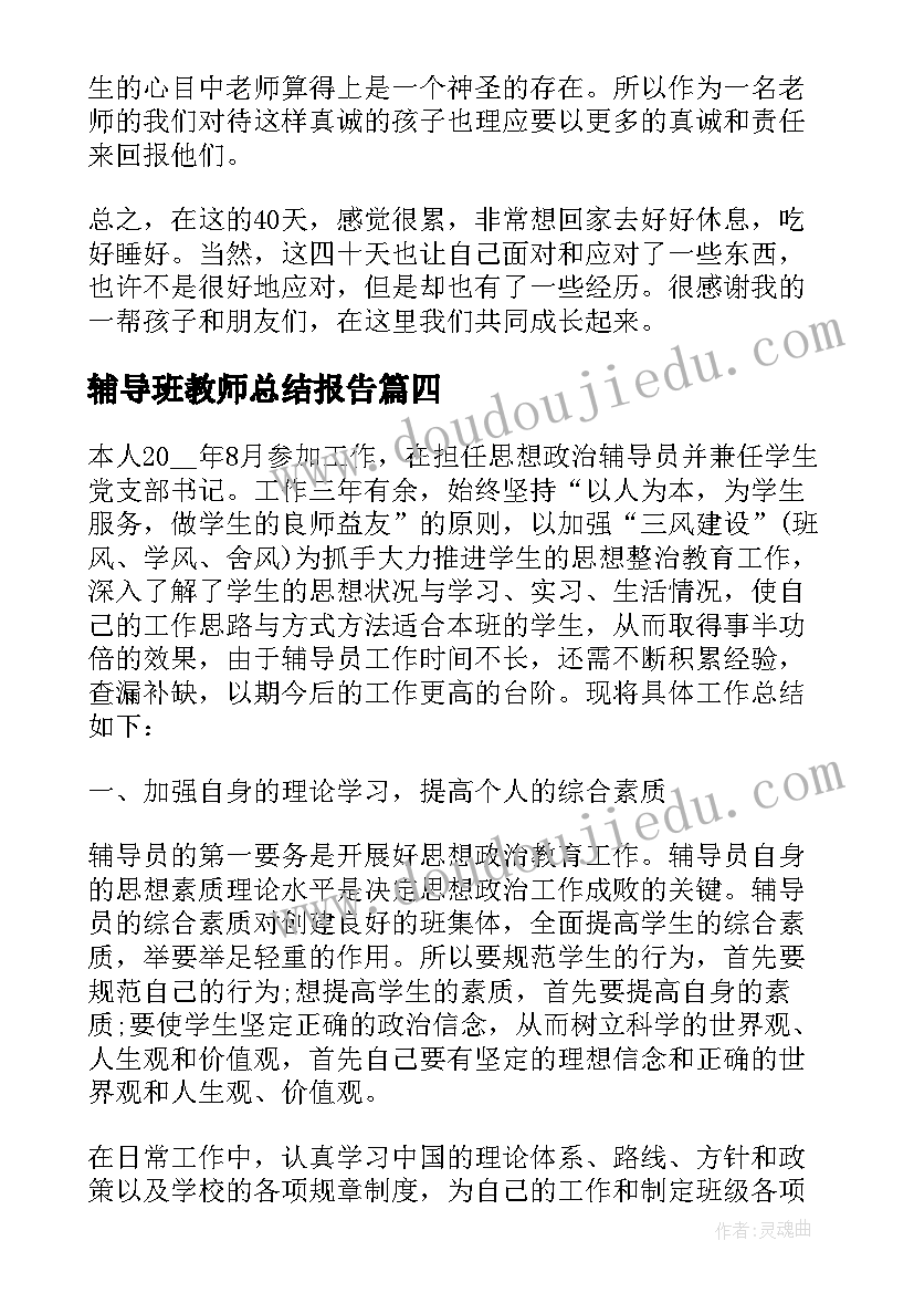 2023年辅导班教师总结报告 暑期辅导班教师工作总结(优秀8篇)