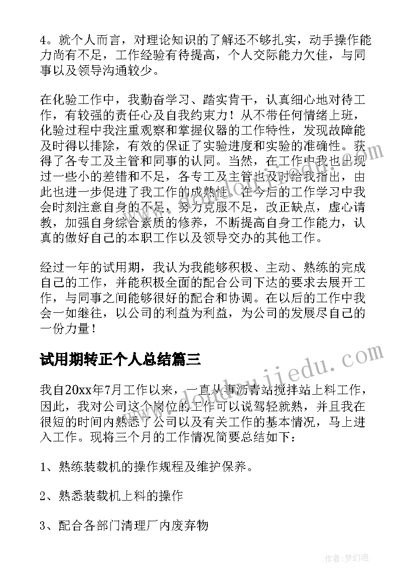 2023年试用期转正个人总结(实用17篇)