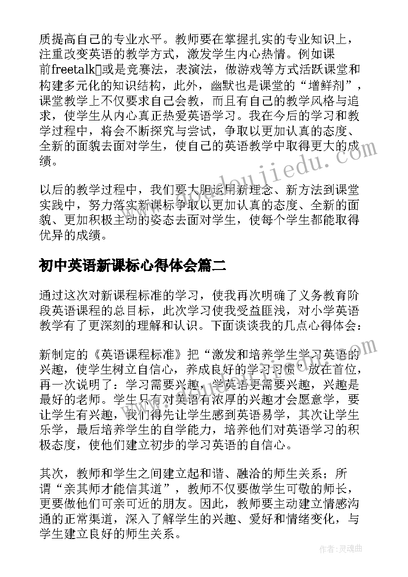 2023年初中英语新课标心得体会(实用11篇)