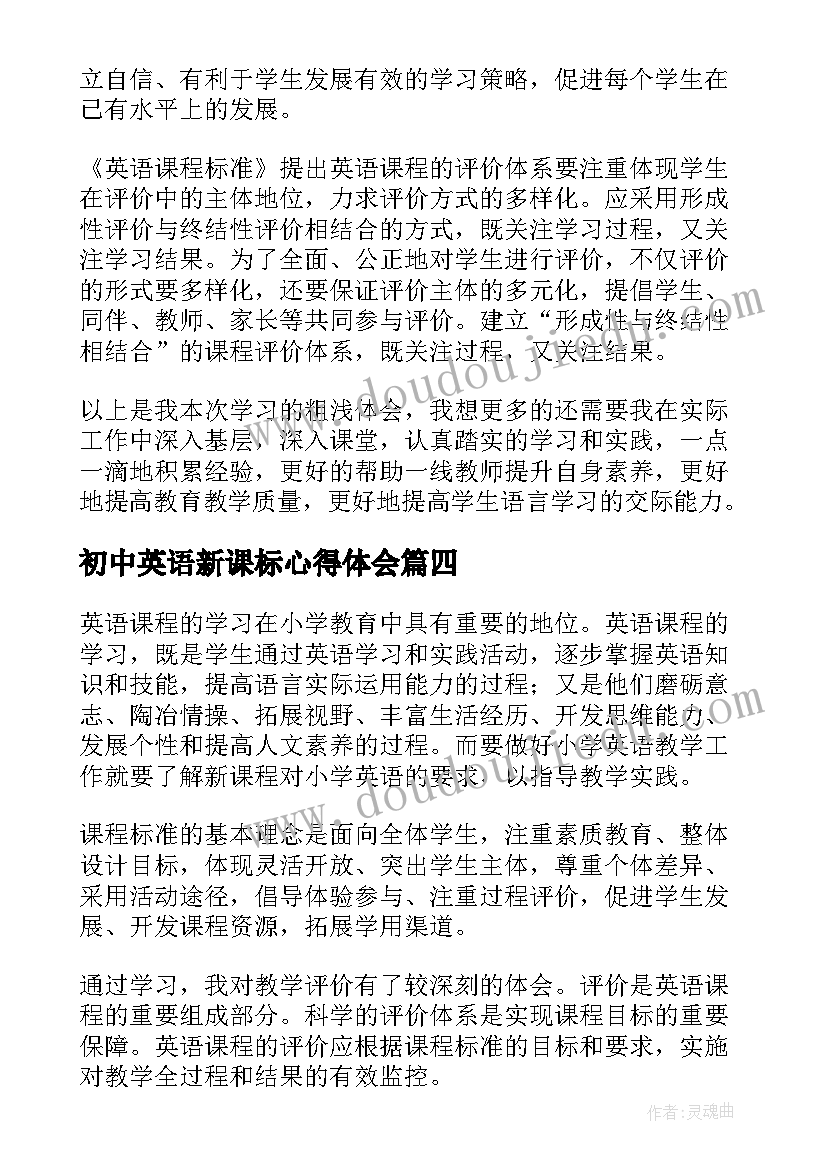 2023年初中英语新课标心得体会(实用11篇)