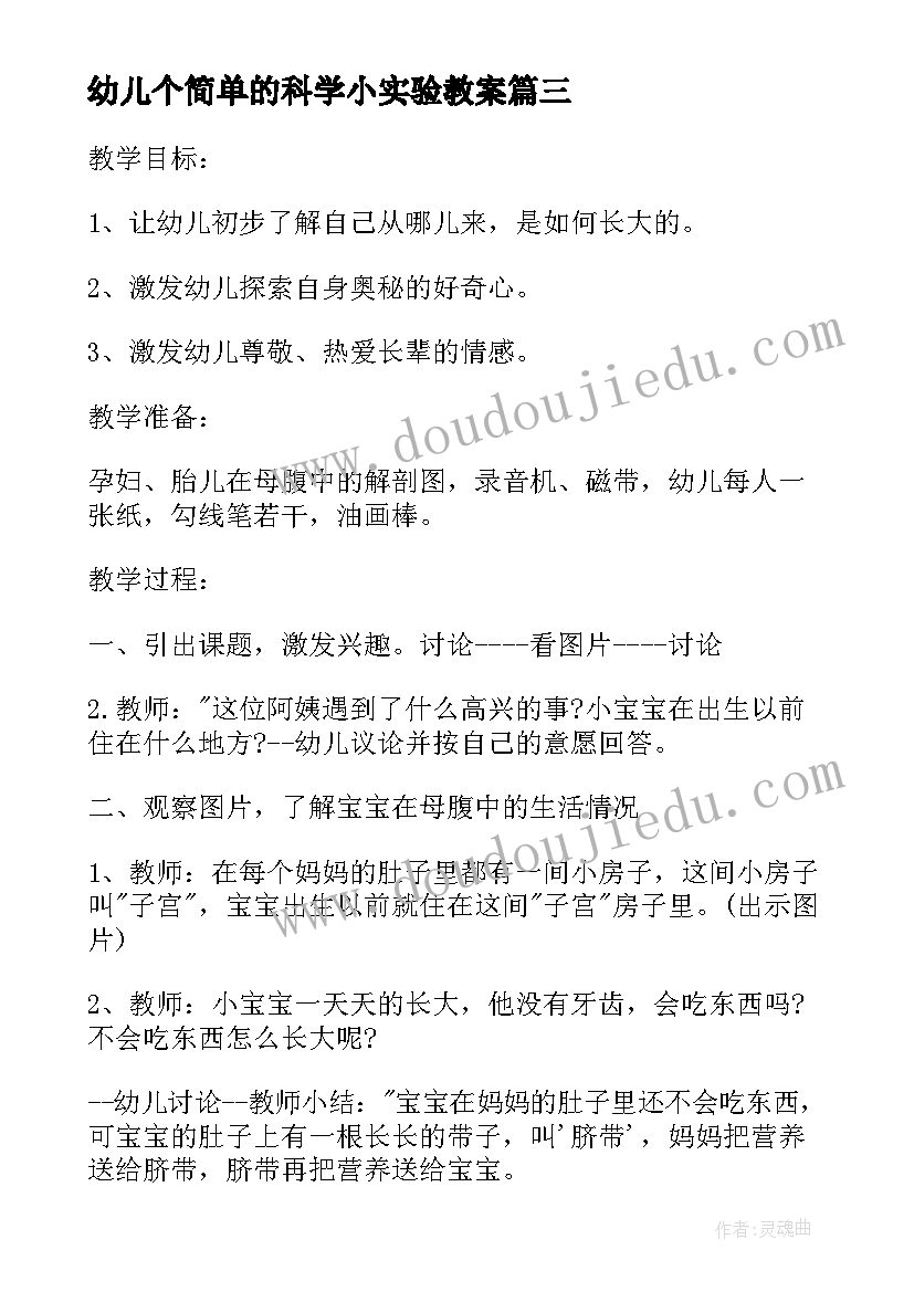 最新幼儿个简单的科学小实验教案 幼儿园科学教案设计方案参考(大全10篇)