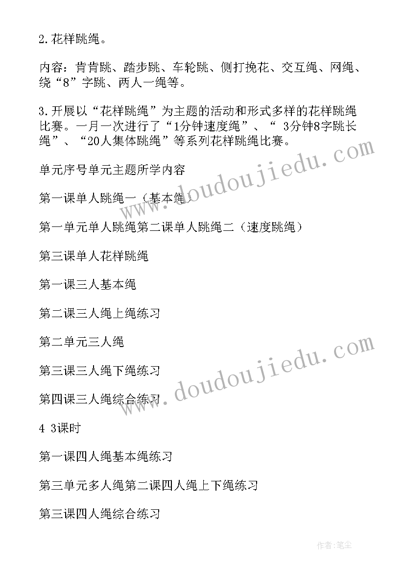 跳绳的体育教案小班 小学体育课跳绳教案(汇总12篇)