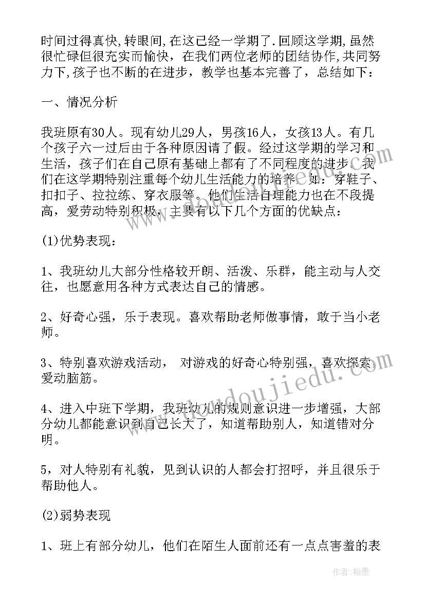 2023年幼儿园中班教师教学经验总结(大全9篇)