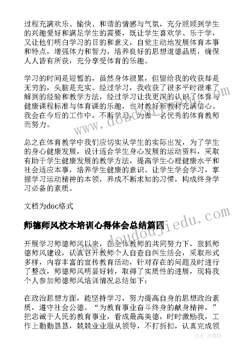 最新师德师风校本培训心得体会总结(汇总11篇)