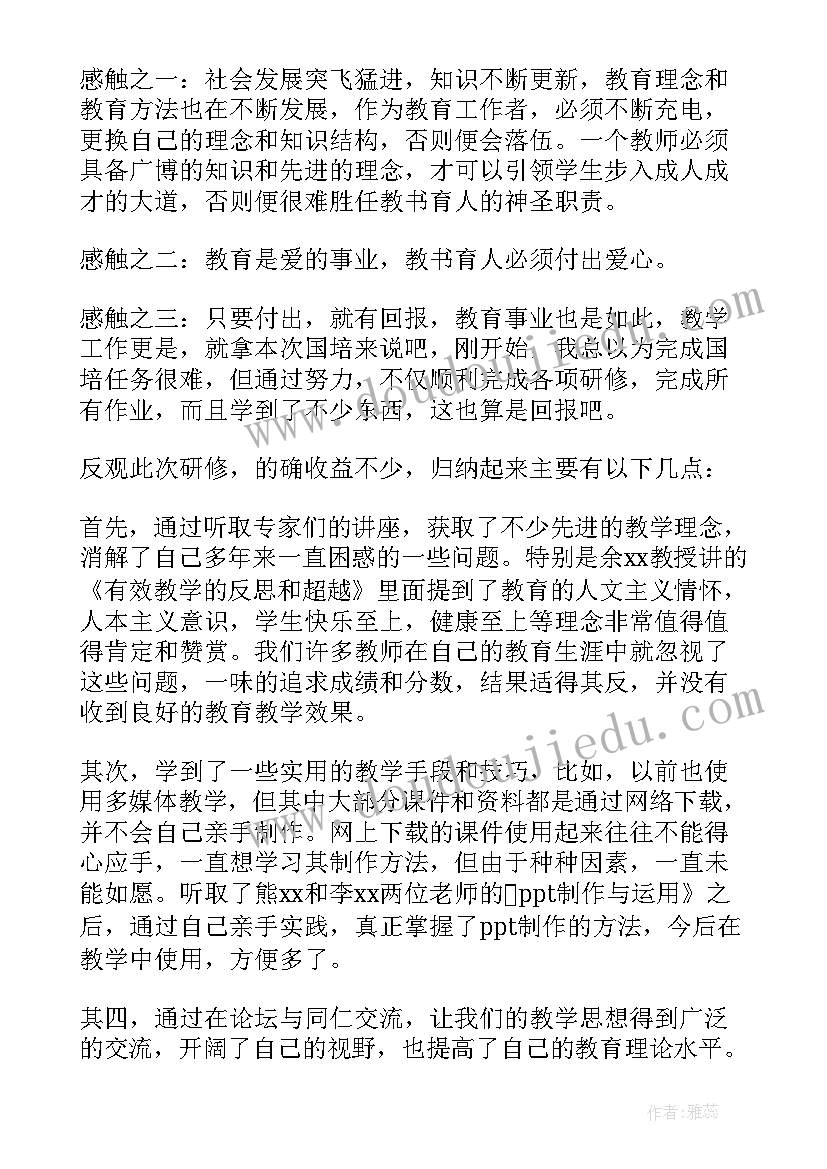 2023年研修总结个人发言(优质14篇)