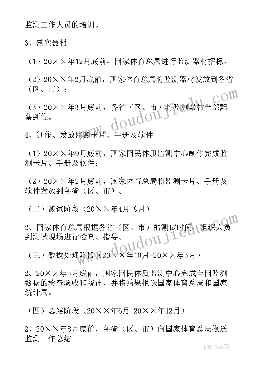 2023年监测的工作计划和目标(模板14篇)