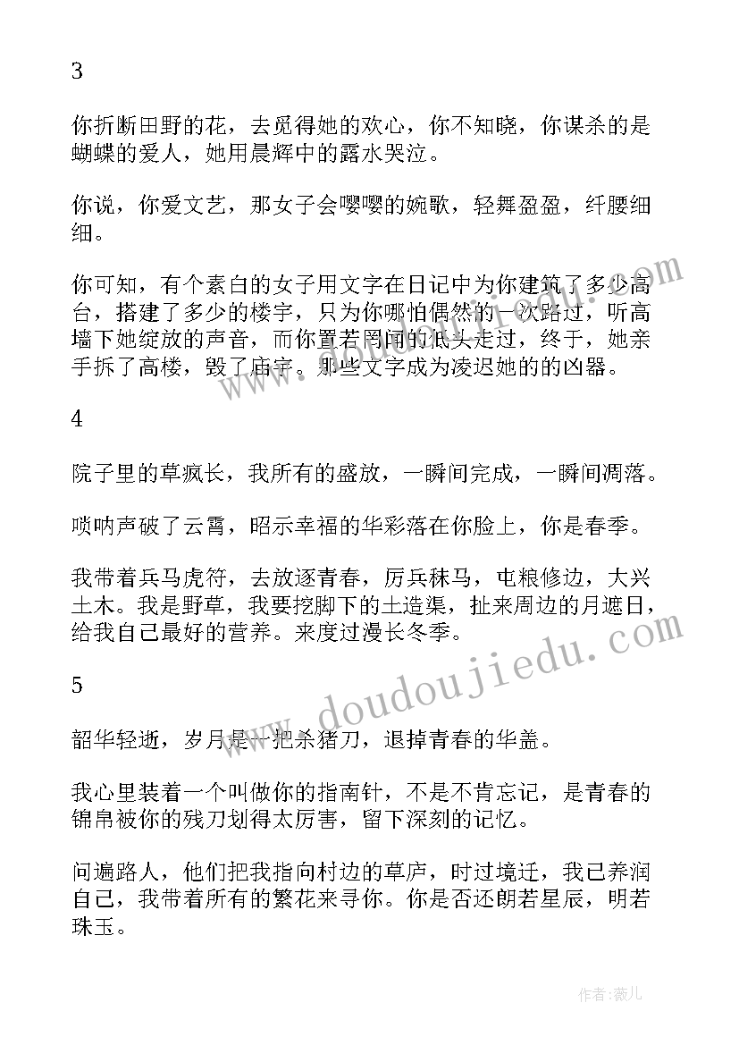 经典伤感美文美句摘抄 不凋雏菊经典伤感美文(实用8篇)