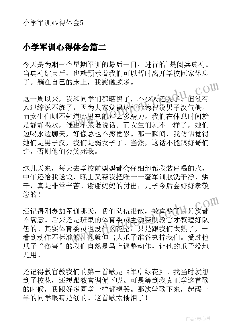 2023年小学军训心得体会(通用17篇)