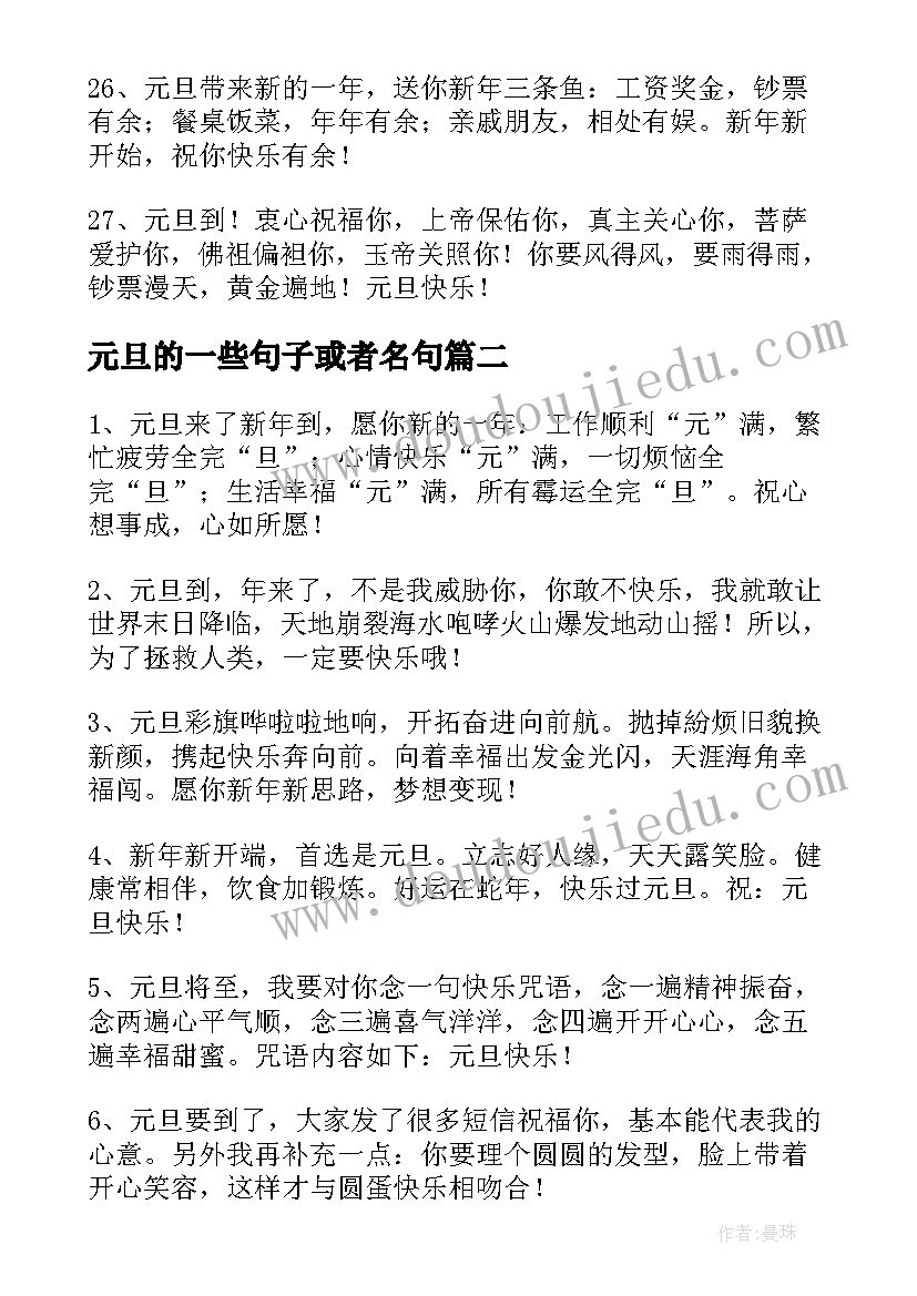 2023年元旦的一些句子或者名句 元旦的句子摘抄句子(优秀8篇)